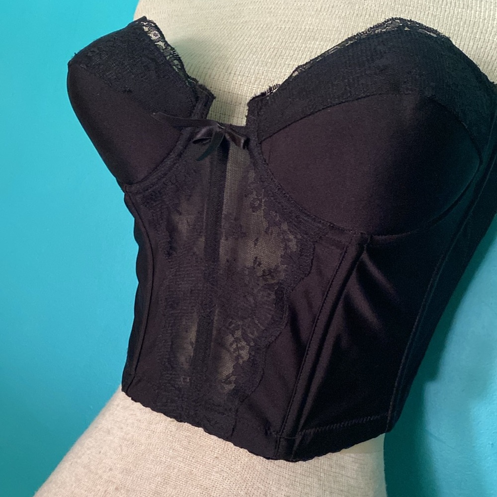 Lady Marlene Black Lace Vintage Bustier size 36